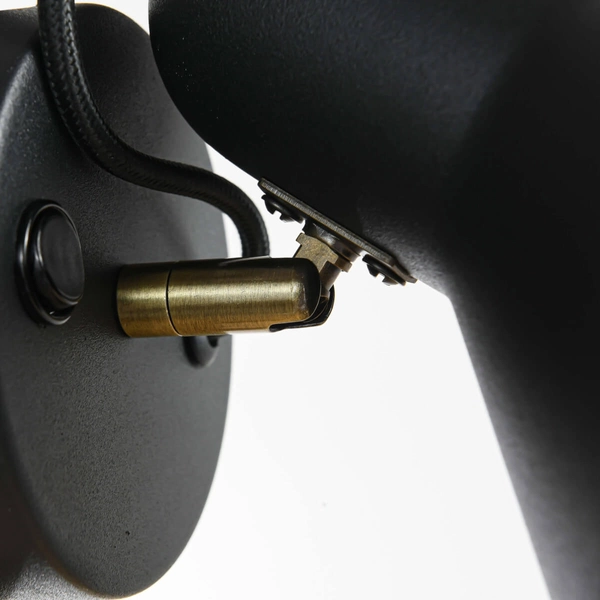 Industrialna LAMPA ścienna ASTAMA LP-1122/1W BK Light Prestige metalowa OPRAWA kinkiet regulowany czarny