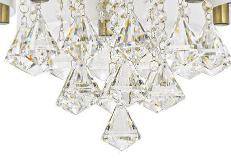 Glamour LAMPA sufitowa DRS8006/5 21QG Elem abażurowy plafon z łańcuszkami biały mosiądz