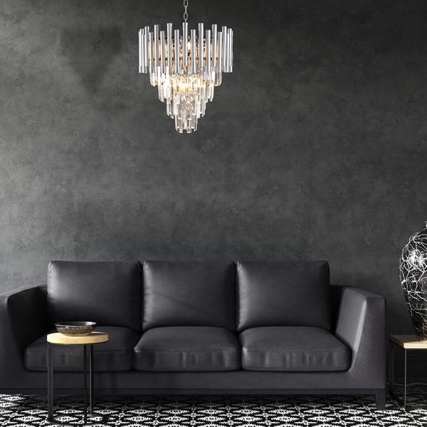 Wisząca LAMPA glamour MADISON ML5991 Milagro metalowa OPRAWA okrągły ZWIS na łańcuchu chrom