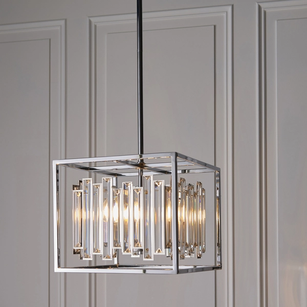 Lampa wisząca glamour Acadia 81930 Endon kryształowa crystal kwadratowa chrom
