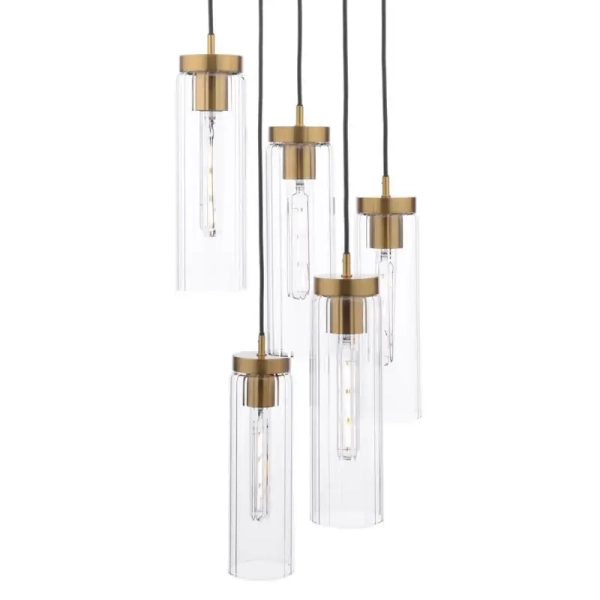 Kaskadowa lampa wisząca Jodelle JOD0563 tuby szklane polerowany brąz