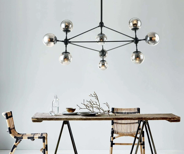 Industrialny żyrandol Bao Nero Fume OR80056 kule loft czarny