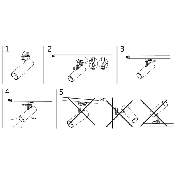 Lampa tuba do szynoprzewodu 3-obwodowego Ctls Tinos 10397 Nowodvorski LED 20W 3000K czarna