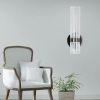 Ryflowana naścienna lampa Ambiente LP-1510/1W GR przezroczysty grafit