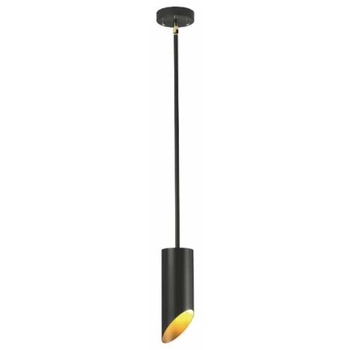 Minimalistyczna lampa wisząca CGPIPEBLACK tuba czarna złota