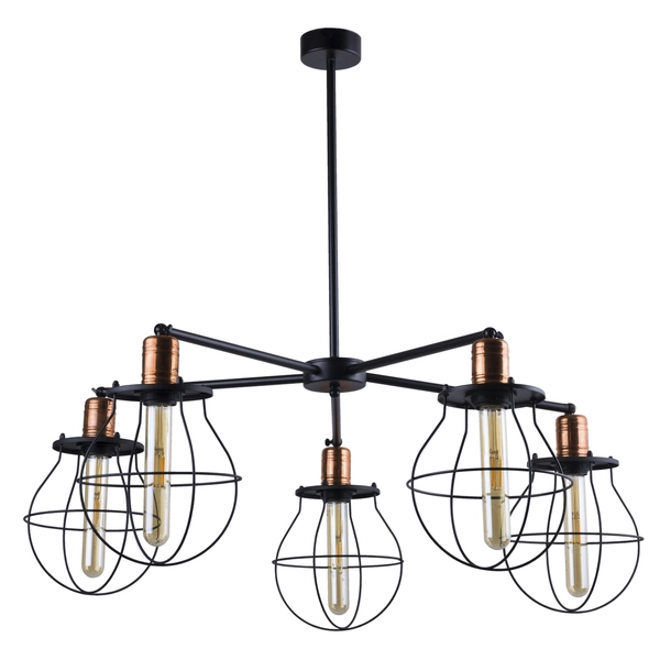 Zwis industrialny do kuchni Manufacture 9738 czarna lampa klatki