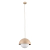 Wisząca lampa do salonu Bono Sabia mleczna kula beżowy