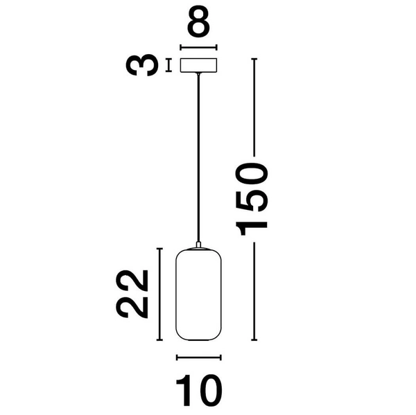 Szklana lampa wisząca ANUCO LE44611 LED 3W 3000K szklana tuba szary