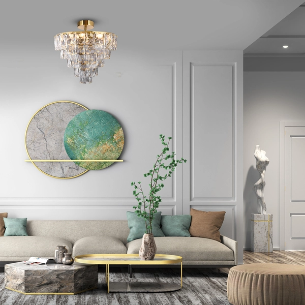 Kryształowa lampa sufitowa Chelsea ML8812 Milagro crystals złota