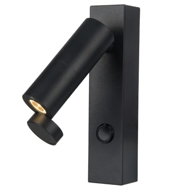 Ścienny punktowy kinkiet Miri LP-1507/1W BK LED 3W 3000K regulowany czarny