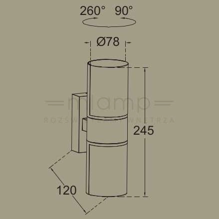 Elewacyjna LAMPA ścienna CYRA 5198101118 Lutec regulowana OPRAWA tuba LED 15W 3000K metalowa IP54 szara
