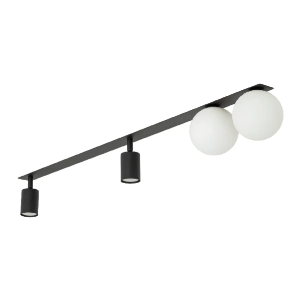 Minimalistyczna lampa sufitowa Vox 10929 mleczne kule tubki czarny