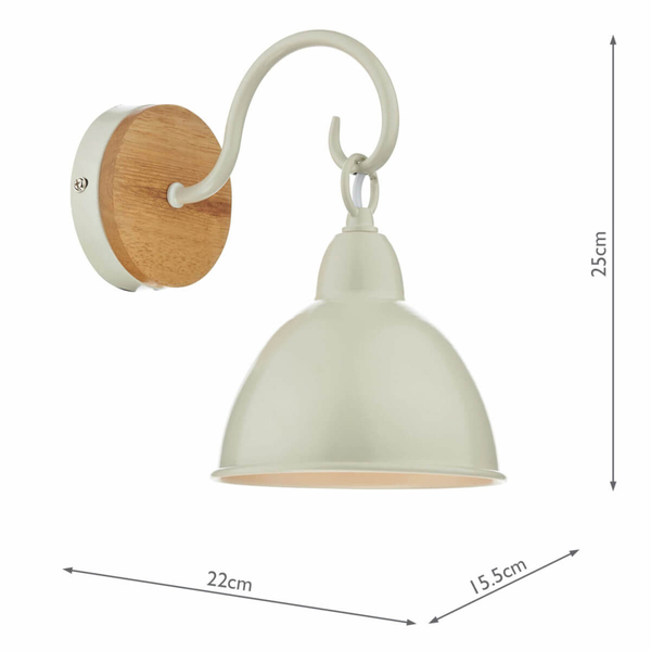 Kinkiet ścienny Blyton BLY0743 Dar Lighting retro drewniany kremowy