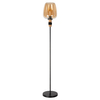 Szklana lampa podłogowa Ilona 45708/01/62 czarny bursztynowy