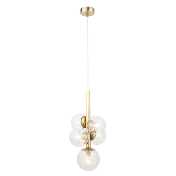 Lampa zwisająca do jadalni Perla 40857 Sigma zwis transparentna złota