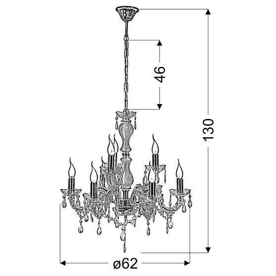 Lampa wisząca Maria Teresa 38-94653 klasyczna świecznikowa złoty