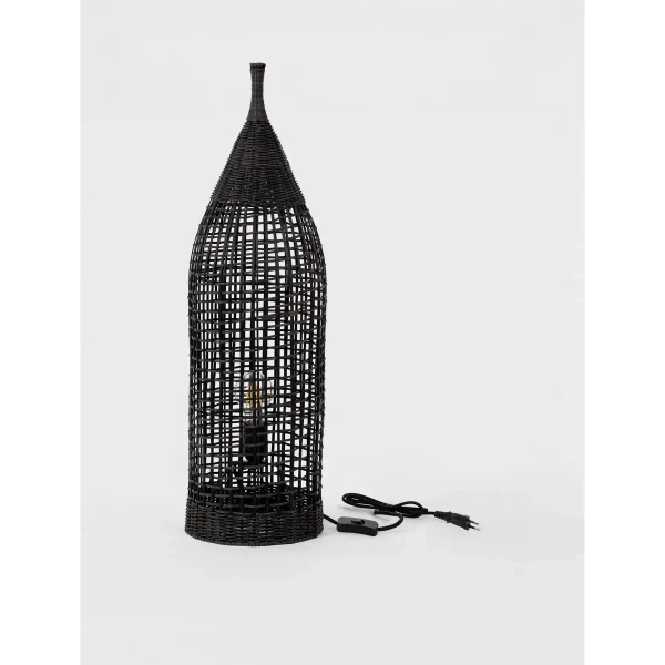 Lampa stojąca ratanowa ALDENZO LE45387 ażurowa czarny