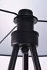 Okrągła lampa podłogowa Finn do sypialni trójnóg szara chrom