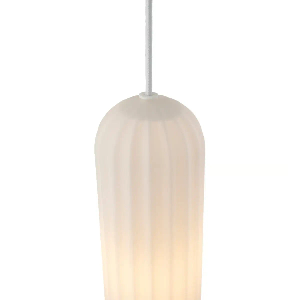 Szklana lampa wisząca MIELLA 2412523001 tuba nad stół biała