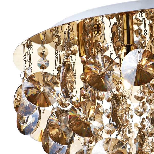 Sufitowa lampa glamour JESTER JES5440 crystals bursztynowy