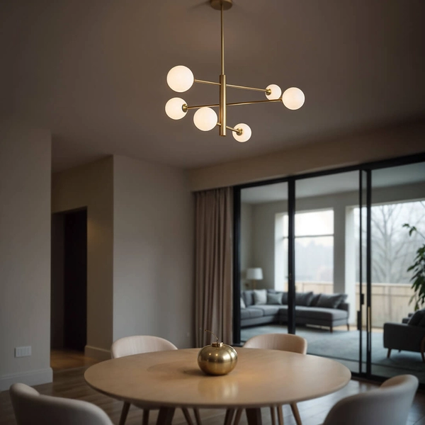 Sufitowa lampa do salonu Belluno 1246 molekułowa złoty biały