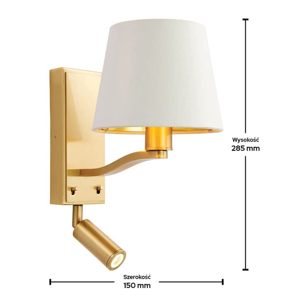 Kinkiet do sypialni Harvey 69092 spot LED 4W 3000K do czytania biały złoty