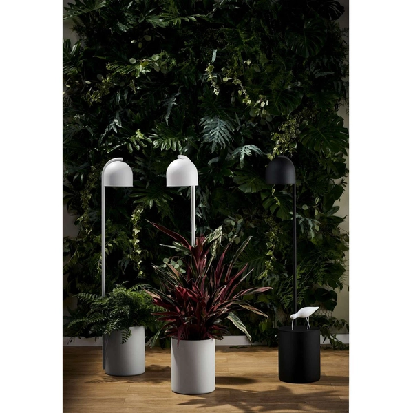 LAMPA stojąca BOTANICA 40849102 Kaspa metalowa OPRAWA podłogowa tuba z doniczką czarna