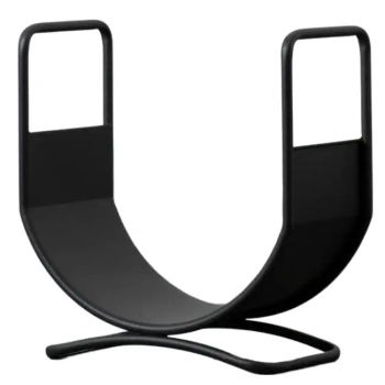 Metalowy stojak na drewno Bronte 5059413754784 do salonu czarny