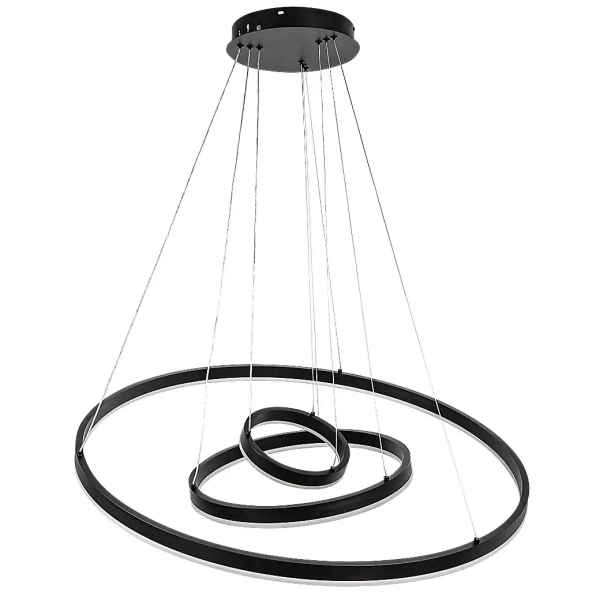Ledowy żyrandol wiszący Isaure 72306 LED 100W 3000-6500K ringi czarny