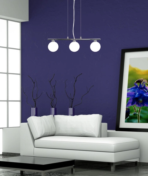 Wisząca lampa pokojowa Raisa balls szklana chrom biała