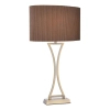 Stołowa lampa do salonu Oporto OPO4175 z abażurem brązowy mosiądz
