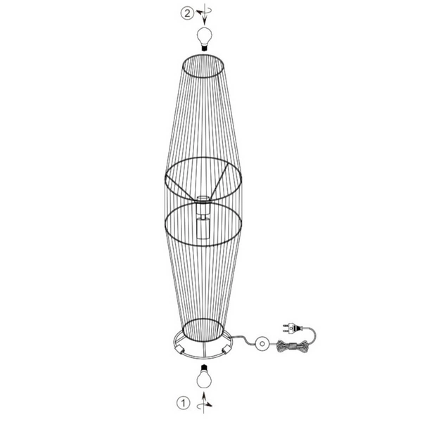 Ekologiczna lampa podłogowa Miki R41102026 papier brązowa