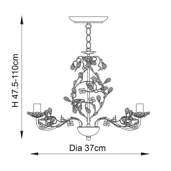 Wisząca lampa glamour Lullaby LULLABY-3CR złoty kremowy