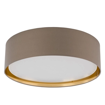 Plafon okrągły glamour Bilbao 4399 TK Lighting tkaninowy beżowo złoty