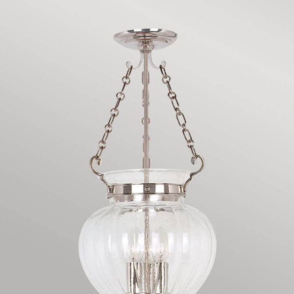 Wisząca lampa łańcuchowa Finsbury Park FP-P-M-POL-NCKL Elstead szklana nikiel