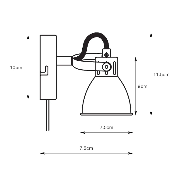 Regulowany kinkiet ścienny Mion 108846 do sypialni do czytania czarna