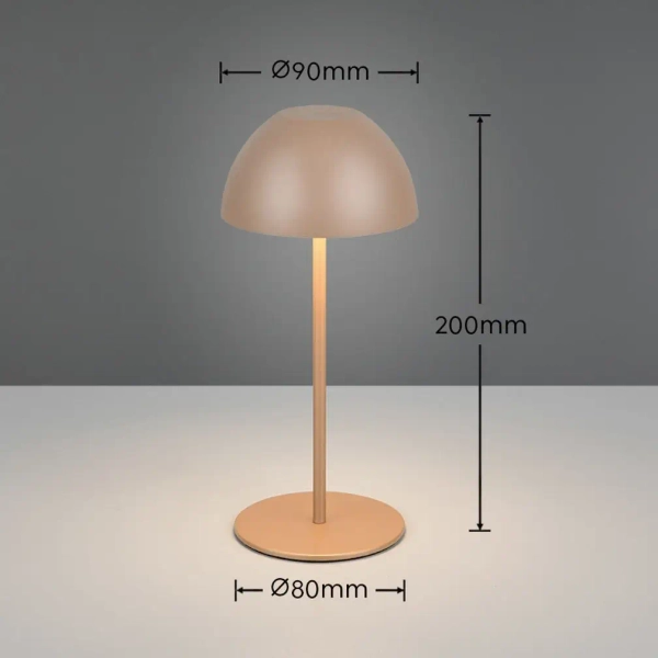 Nocna lampka ORTIZ R55601165 LED 2W 3000K IP44 przenośna grzyb kawowy