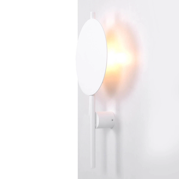 Kinkiet ścienny na słupku Pero K-5323 Kaja okrągły metalowy biały