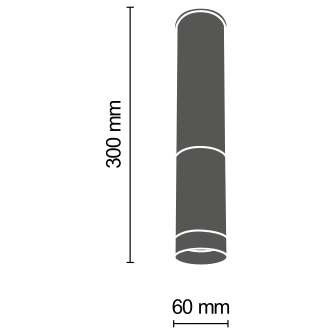 Lampa sufitowa KAVOS 0379 metalowa okrągła tuba downlight czarny złoty