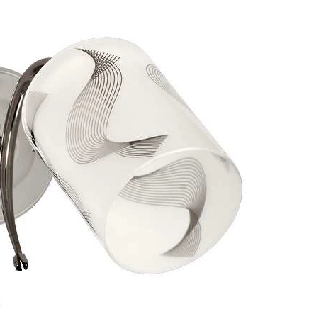 Kinkiet LAMPA ścienna VEN K-N 0624/1 szklana OPRAWA tuba wzorki chrom opal