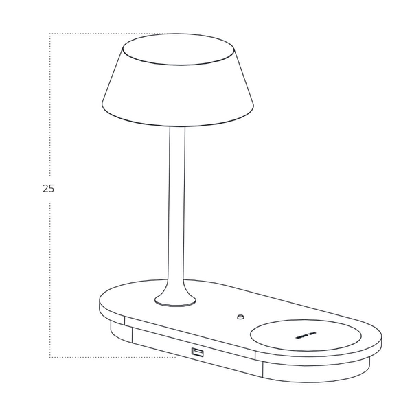 Biurkowa lampka z ładowarką FINO AZ5913 Azzardo 9W 3000K ściemniacz czarny