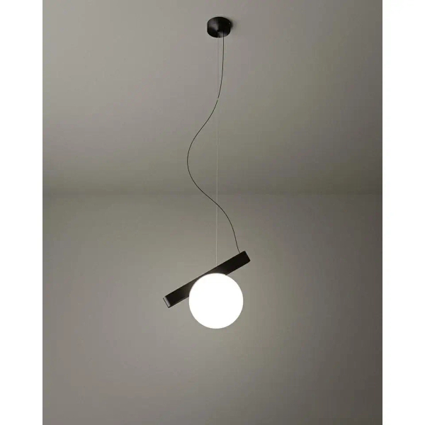 Szklana lampa wisząca BALANCE biała grafitowa MSE1501100489 1xG9 Ø35 kulista
