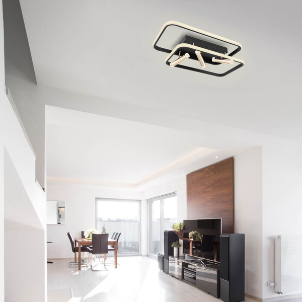 Prostokątna LAMPA sufitowa COCO 67301D1 Globo metalowe ramki LED 55W 2700K - 6000K złote