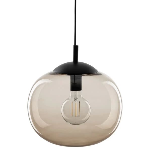 Kulista lampa wisząca VIBE 4677 szklana do sypialni czarny bursztynowy