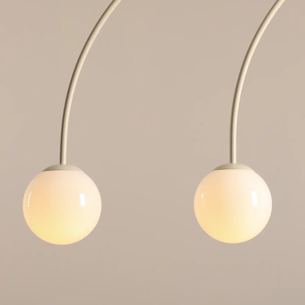 Wisząca lampa skandynawska UNA 1116L9_S kulista beżowa biała