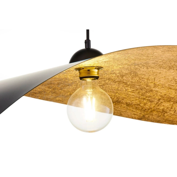Wisząca lampa LEAF czarna złota kapelusz nad stół 1xE27 41918
