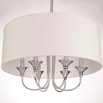 Abażurowa LAMPA wisząca ABU DHABI P06512WH Cosmolight klasyczny zwis do salonu biały