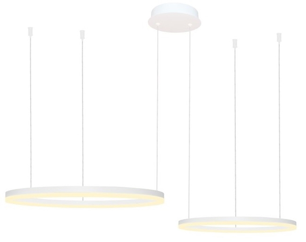 Lampa wisząca Halo AZ4977 80+60 LED 90W z pilotem pierścienie biała