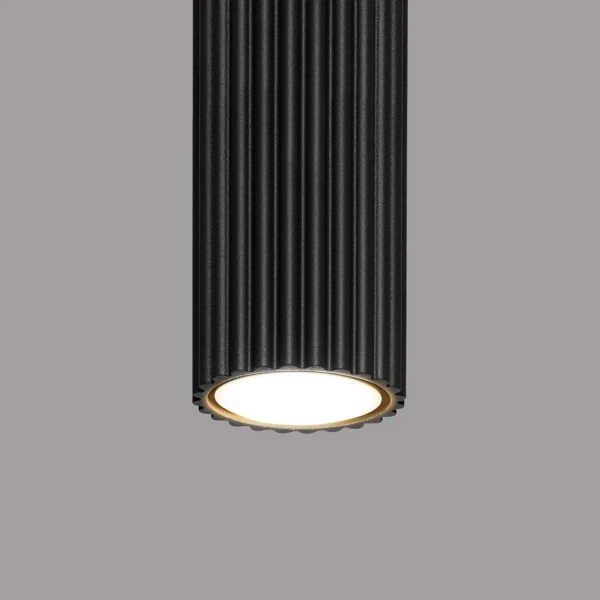 Sufitowa lampa podłużna KARBON SL.1568 tubka ryflowana czarna