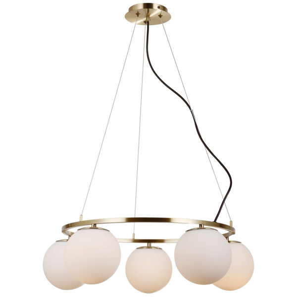 Wisząca lampa Larosa PND-33453-5-ABR Italux kule balls białe antyczny brąz
